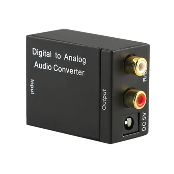 Digitālā Optiskā CoaxCoaxialToslink, lai Analog RCA L/R Audio Converter Adapteris Koaksiālie Toslink Digital Audio, lai Analog L/R Audio