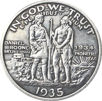 ASV Dolārs Boone Bicentennial 1935 MONĒTAS KOPIJU 30.6 mm