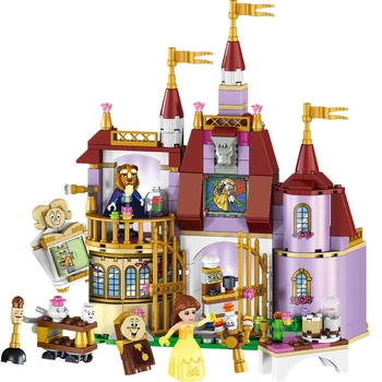 Jauni Draugi, Skaistums Un Zvērs, Princese Belle ' s Enchanted Pils Celtniecības Bloki Meitene Bērniem Modelis Rotaļlietas