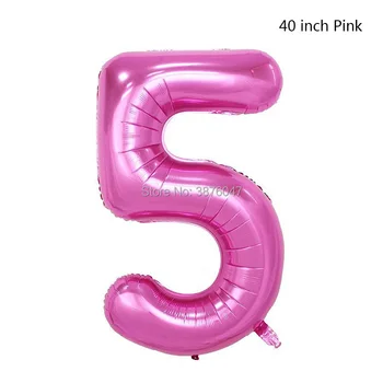 1gb 40 collu numurs 0 1 2 3 4 5 6 7 8 9 baloni bērniem, zēns, meitene, rozā, zila dzimšanas dienas svinības apdare jubilejas ciparu baloni