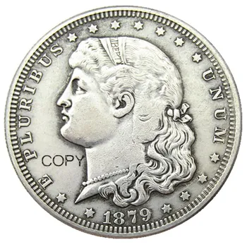 ASV 1879 Skolniece Dolāru Modeļus Sudraba Pārklājumu Kopēt Monētas