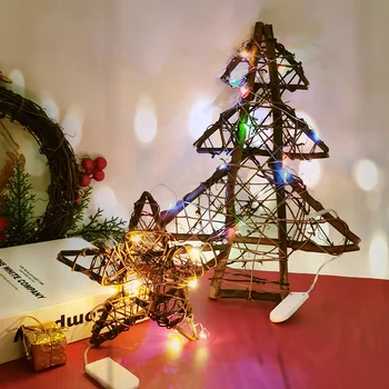 1pc Žāvēti Rotangpalmas Zvaigžņu Ziemassvētku Galda Rotājumu Ziemsvētki Koks Karājas Kuloni Ziemassvētku DIY Vainags Vainags Jaunā Gada Dāvanas Navidad