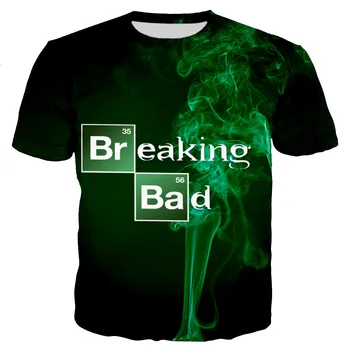Vīrieši, Sievietes Ir 2021. Karstā Pārdošanas seriāls Breaking Bad 3D Iespiests T-krekls Unisex Vasaras Modes Gadījuma Īsām Piedurknēm Streetwear t-veida Topi
