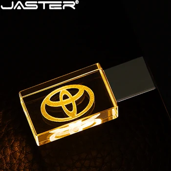 JASTER usb flash diski, metāla, kristāla Toyota 2.0 USB automašīnas galvenais modelis USB 64GB pen drive 4GB 8GB 16GB 32GB flash drive īpašu dāvanu