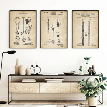 Vintage Stethoscope Medicīnas Akustisko Elektronisko Patentu Plakātu Sienas Mākslas Audekls Drukāt Gleznas, Attēlus Klīnikā, Slimnīcā Dekori