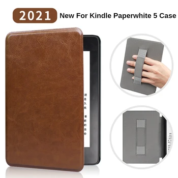 Slim PU Ādas Smart Cover Gadījumā Kindle Paperwhite 5 11 Paaudzes ir 2021. 6.8 collu Aizsardzības Apvalks ar Rokas Siksna+Filma+Pildspalva