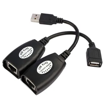 Paplašinātāja Ethernet USB Pagarinājuma RJ45 Kabeli, LAN Adapteri Vairāk nekā Repeater Komplekts