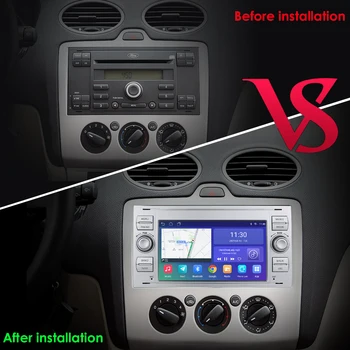 Android Stereo Navi GPS Auto Radio Multimediju Atskaņotāju Mondeo Ford Focus C-MAX, Fiesta 2005. - 2007. Gads Savienojumu CarPlay 4G LTE AI 3+32G