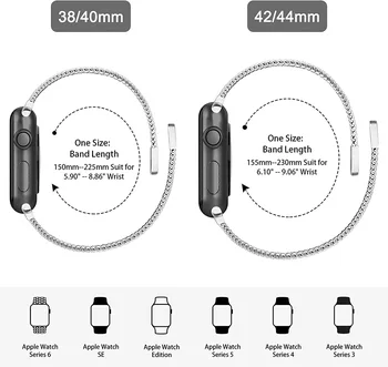 Nerūsējošā Tērauda Milanese Siksnu Apple Skatīties 6 Se Band 44mm 40mm 42mm 38mm Smartwatch iWatch Sērijas 345 Magnētiskā Aproce Tualete