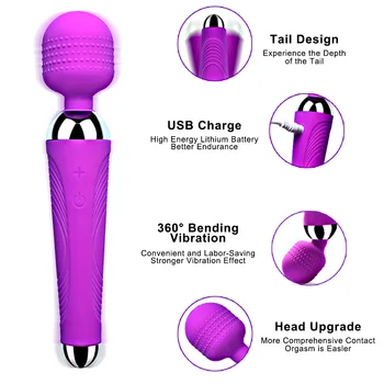 Bezvadu Dildo AV Vibrators Burvju Nūjiņu seksa rotaļlietas Sievietēm Klitora Stimulators USB Lādējamu Masturbators Dzimuma Preces pieaugušajiem