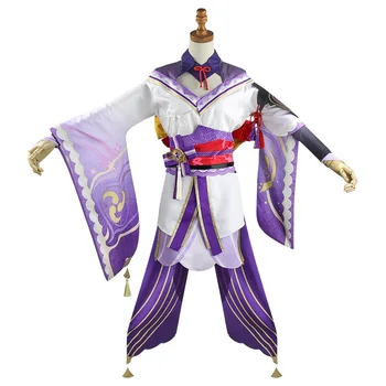 13pcs Spēle Genshin Ietekmes Raiden Shogun Beelzebul Cosplay Kostīmu Sexy Sievietes Kimono Kleita Vienotu Partiju Spēlē