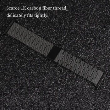 Oglekļa šķiedras siksnu viegls un izturīgs autentisks melna oglekļa šķiedras izmērs saderīgs ar iWatch sērijas 7/6/SE/5/4/3/2/1