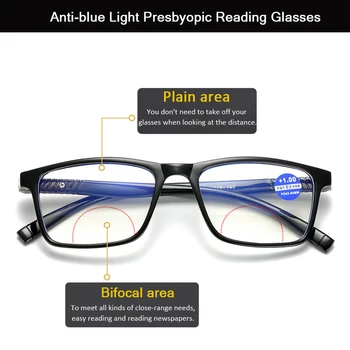 Zilead Neredzamu Dubulto Gaismas Lasīšanas Brilles Presbyopic Brilles gafas de lectura oculos Pilna Kadra +1.0 +1.5 +3.0 +4.0 Portatīvie