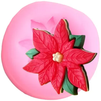 Poinsettia Ziedu Silikona Veidnē DIY Puse Cepšanas Pomādes Kūka Dekorēšanas Instrumentiem Cupcake Cilindrs Konfektes, Šokolādes Gumpaste Veidnes