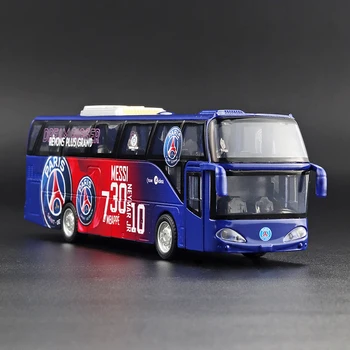 1/32 Parīzes Saint-Germain Messi Komanda Autobusu Materiālu Sakausējuma Ar Skaņas Un Gaismas Autobusu Modelis, Bērnu Lējumiem Rotaļlieta Puika Ziemassvētku Dāvanu