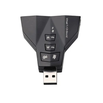 USB Skaņas Adapteris Ārējo Virtual 7.1 Kanālu 3D Skaņas Karti, Elastīgu Audio Interfeiss, Lai Portatīvo DATORU USB 2.0 Adapteris