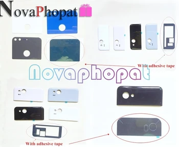 Novaphopat Atpakaļ Stikla Kameras Objektīva Aizmugurējais Vāks Korpusa vāciņi, HTC Google Pikseļu 2 5.0 XL 6.0 2XL Stikla Lēcas Ar Lentu + Ceļa