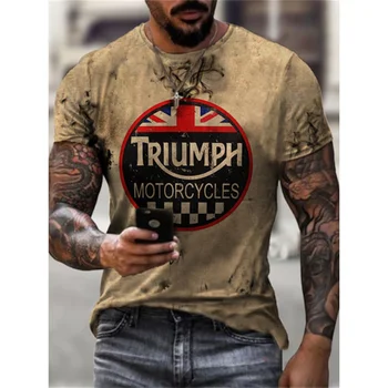 Ir 2021. Vasaras T Krekls Vīriešiem Triumph Motociklu 3D Grafikas T Krekli Harajuku Vīriešu Apģērbu Top Lielgabarīta Gadījuma T Krekls XXS-6XL