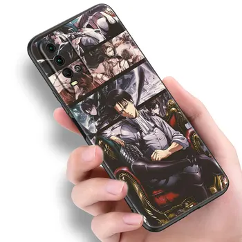 Anime Uzbrukumu Titan Silikona Phone Gadījumā Xiaomi Redmi Piezīme 10 9 Pro Max 10s 9s 8. 8.A 7 Pro 9 9.A 9.C 9T 10T Mīksts Vāciņš melns
