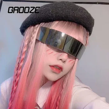 GAOOZE Modes 2022 Nākotnē Sieviešu Saulesbrilles Vīriešiem Punk viengabala Aizsargbrilles Vintage Melnās Lēcas Dizainers, Saules Brilles YJ078
