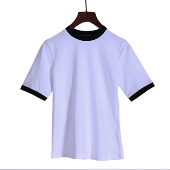 MRMT 2022 Pavisam Jaunu Īsām piedurknēm, Sieviešu T-krekls ar Augstu Apkakli Temperaments T-krekls sievietēm Plānas Salaist Topi Tshirt