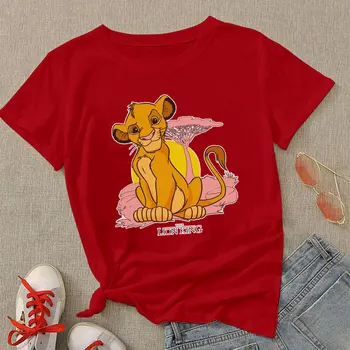 Disney Streetwear Topi, Sieviešu The Lion King Print T-krekls Ulzzang Vasaras Harajuku Gadījuma T-krekls Karikatūra Brīvs Vīrietis Sieviete ir 2021.