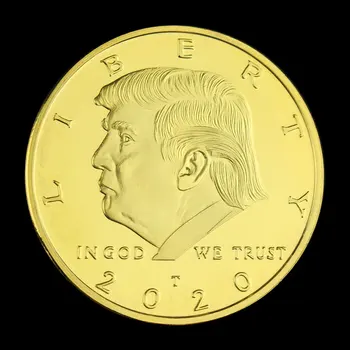 Prezidents Amerikas savienotās Valstis Donald Trump Kolekcionējamus Zelta Pārklājumu Suvenīru, Dāvanu Brīvības Dievam Mēs ticam Piemiņas Monētu