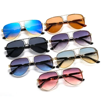 Ir 2021. Jaunu Modes Vairogu Saulesbrilles Vīriešiem, Sievietēm Dizainers Luksusa Krāsu UV400 Objektīva Metāla Sakausējuma Rāmis Redzamā Saulesbrilles