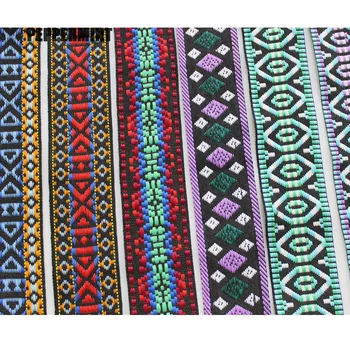 1Yard 45mm Etniskā Embroideried Mežģīņu Auduma Lentas Žakarda Apdares DIY Drēbes, Soma Piederumiem, Auduma Izšūti