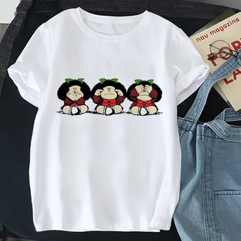 Vasaras Sieviešu T-krekls Modes Toda Mafalda Cute Karikatūra T Krekls Sievietēm Harajuku Drukāt Īsām Piedurknēm Kawaii Meitene Top Tee Krekls