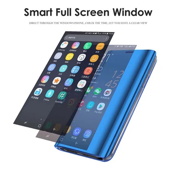 Spogulis Pārsegu, Lai Huawei P40 P20 P30 Lite Pro Y6 Y7 P Smart 2019 Mate 20 Lite Lietā Par Godu 20 10 9 Lite 8X 8.A 10es 9X Gadījumā