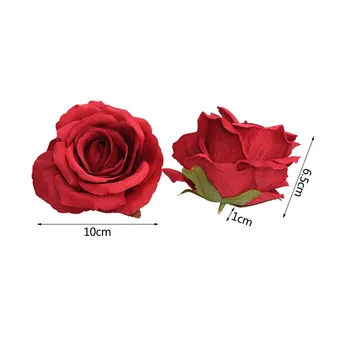 10Pcs 10cm Zīda Rožu Ziedu Galvas Dekoratīvu Ziedu Kāzu Mājas Apdare DIY Ziedu Vainags Dāvanu Scrapbooking Amatniecība Piederumi