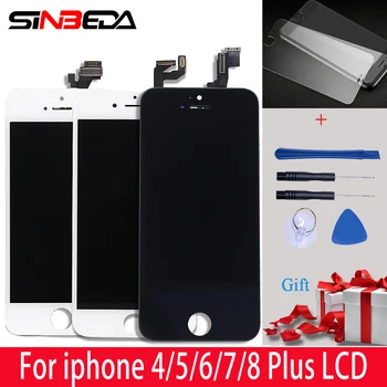 Mobilo Telefonu LCD iPhone 4 4s 5S 6 Plus LCD Displejs, Touch Screen Digitizer Montāža iPhone 6S 7 8 Plus X XS LCD Pantalla
