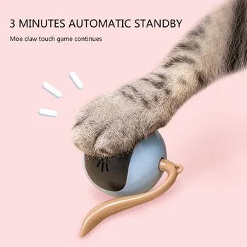 Smart Lekt Bumbu USB Elektriskā Pet Rotaļlietas Burvju Kaķis LED Ritošā Flash Bumbu Automātiskās Rotācijas Rotaļlieta Kaķis Suns