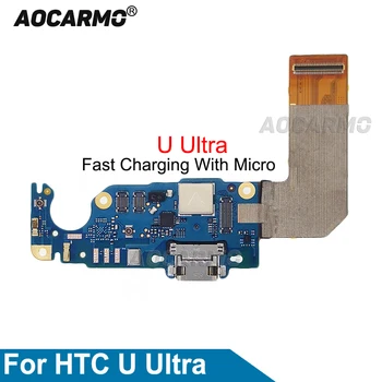 Aocarmo USB Ports Uzlādes Lādētājs Doks Ar Mikro Savienotājs Flex Kabelis HTC U Ultra UU Rezerves Daļas