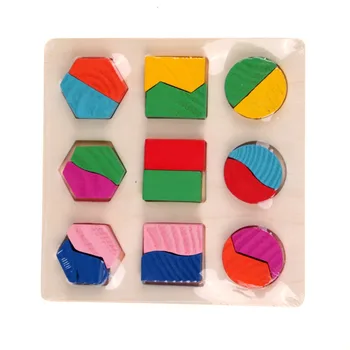 Bērniem Bērnu Koka Rotaļlietas, Krāsains 3D Puzzle Ģeometrija Agrīnās Mācīšanās Montessori Rotaļlietas Bērniem, Koka Rotaļlietas, Puzles Dropshipping