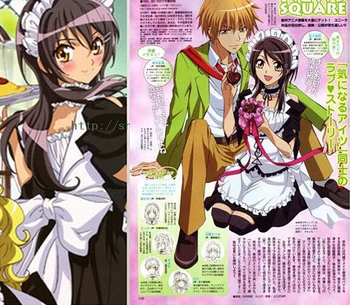 Jauns Anime Kaichou wa Maid-sama! Cosplay Ayuzawa Misaki Halloween Istabene Pakalpojumu Kopums 4in1(Kleitas+Priekšgala mezgls+Priekšauts+Josta)