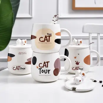 Radošā Gudrs kaķis,Krūzes, Kafijas Krūze Radošo Tasi Kafijas Piena Tējas Tases,Keramikas Kafijas Porcelāna Tējas Tasi Dāvanu