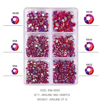 Mini Nagu Mākslas Rhinestones Komplekts Rotājumi, Kristāla, Akrila Boxed Set SS4-SS20 Nail Art Rhinestone Komplekts DIY Nail Art Diamant