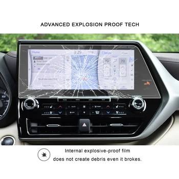 RUIYA Auto Ekrāna Aizsargs, Lai Highlander 12.3 Collu 2020 2021 Navigācijas Touch Centrs Displejs, Auto Uzlīmes, Interjera Aksesuāri