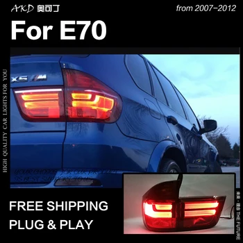 AKD Auto Stils BMW X5 Aizmugurējie Lukturi 2007. līdz 2012. gadam, E70, LED Aizmugurējie Lukturi DRL Bremžu Signāls Reverse auto Piederumi