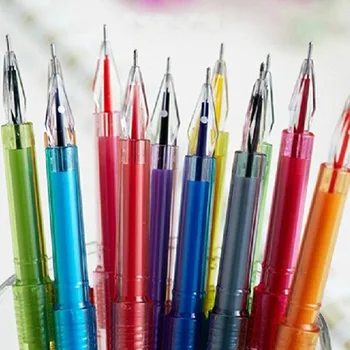 12color/komplekts dimanta kristāla Krāsas Krāsains Gēla Pildspalvu Komplekts Skolas Piederumi Krāsas Gēla Pildspalvas krāsains zīmulis dāvanu skiču pildspalvu