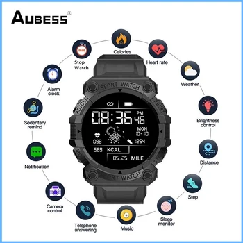 Aubess FD68S Smart Skatīties Vīrieši sirdsdarbība Sports Tracker Smart Pulksteņi Iphone Samsung Xiaomi Huawei Smartwatch