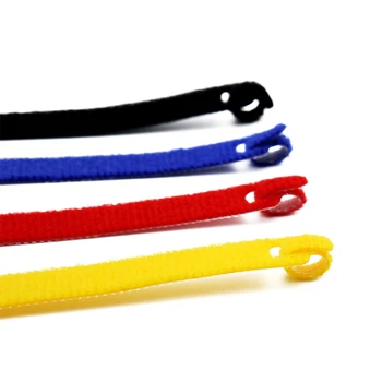 50 atkārtoti neilona taisni mezgls krāsu kaklasaites Velcro siksnas, āķi un cilpas vadu vadības rīki Velcro siksnas