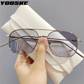 YOOSKE Vīriešiem Vintage Izmēģinājuma Saulesbrilles Moderns Dubultās Staru, Metāla Konstrukcijas, Saules Brilles Sievietēm Retro Daudzstūris Brilles UV400 Spogulis