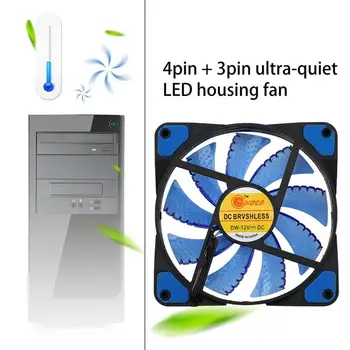 120mm LED Ultra Silent Datorā PC Case Fan 15 Led 12V Cpu Heatsink Cooler master Dzesēšanas Ventilatoru DC 12V 4P 3P Savienotājs