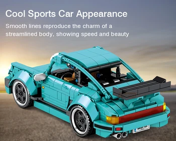 Tehniskā Idejas Sacīkšu Auto Celtniecības Bloki Ekspertu Slavenā Zaļā Super Sporta Auto Diy Modelis Ķieģeļu Montāža Rotaļlietas Pieaugušiem Zēniem