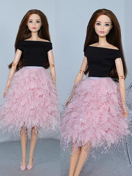 Hot Pink Rose Puķu 1/6 BJD Lelles drēbītes Barbie Kleita Apģērbs Puse Kleita 11.5