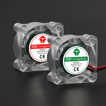 Dzesēšanas Ventilators Mini Pārredzamu Hidrauliskā Ventilatora 3010 4010 12V/24V ar LED Gaismas Augsta Klusā Izplūdes Ventilatoru 3D Printera Daļas