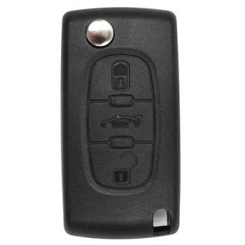 Auto Tālvadības Pults 433MHz Slotless 3-Pogu Tālvadības Atslēgu bez Groove Auto Flip Taustiņu Tālvadības Pults, Lai Peugeot Citroen